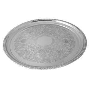 16 SS Round Tray with Gadroon Boarder